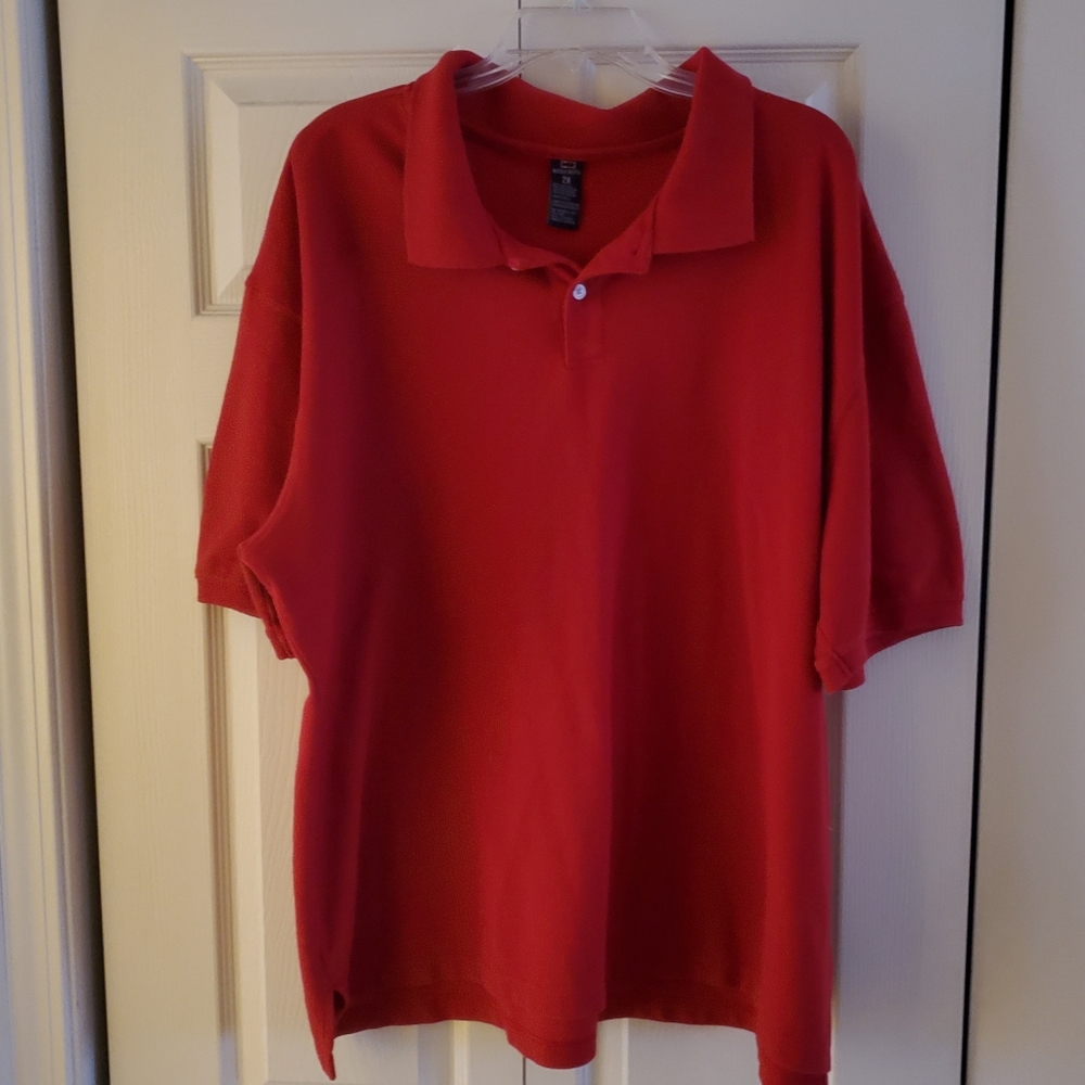 Bugle Boy Short Sleeve Polo Style Shirt in Red  XXL